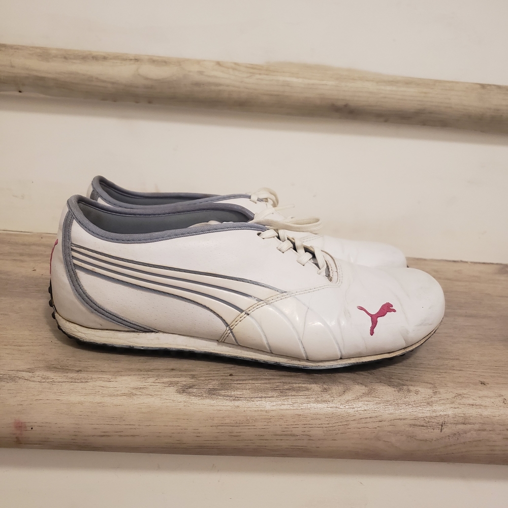 Women’s Puma golf shoes White Leather  Athleisure  Sz8